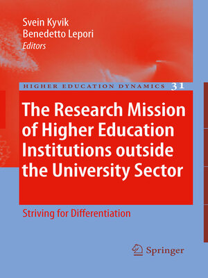 cover image of The Research Mission of Higher Education Institutions outside the University Sector